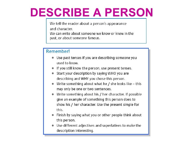 descriptive paragraph examples person