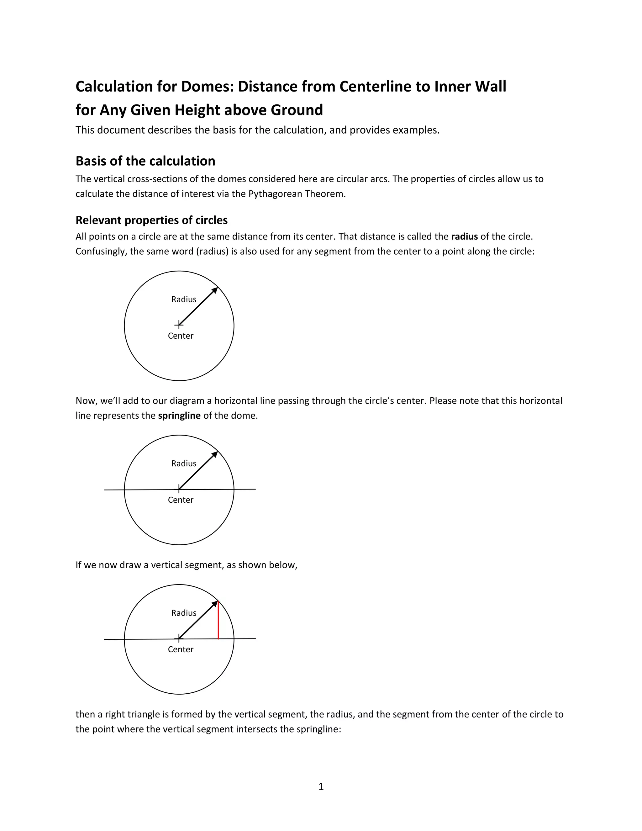 How to Calculate Distances from Centerline to Inside Walls of Domes ...