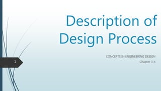 Description of
Design Process
CONCEPTS IN ENGINEERING DESIGN
Chapter 3-41
 