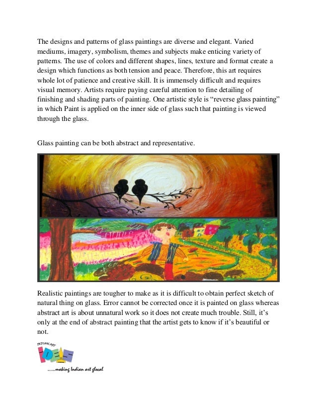 description of glass paintings painting description format
