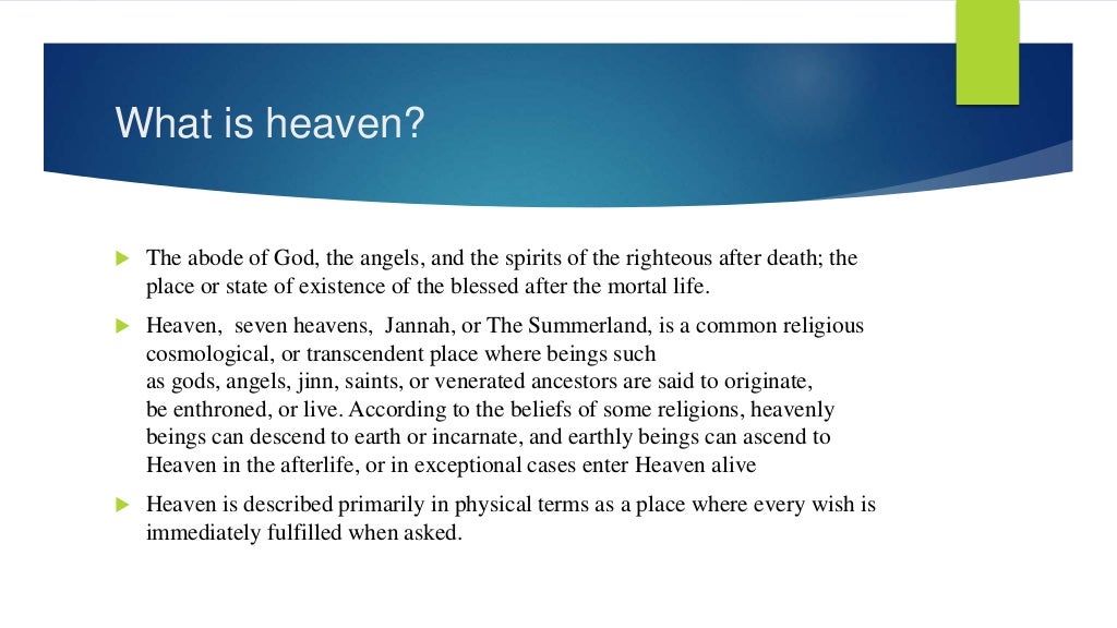 creative writing description of heaven