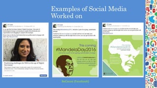 Examples of Social Media
Worked on
BeCause (Facebook)
 