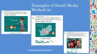 Examples of Social Media
Worked on
Fundraising that Works (Twitter)
 