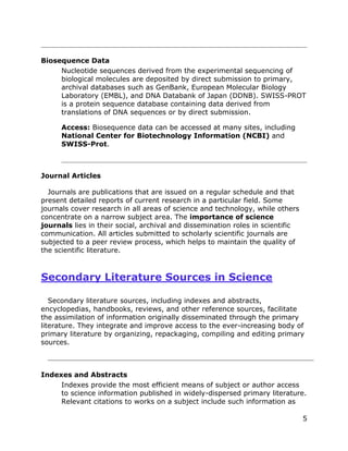 Biology Article Reference Examples Descriptions of literature sources in science | PDF