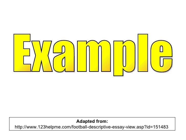 Descriptive essay 123helpme