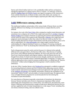 Descriptive Criticism