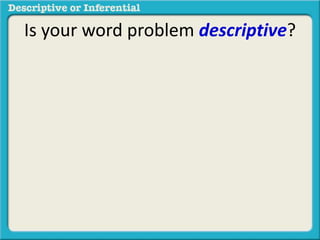 Is your word problem descriptive?
 