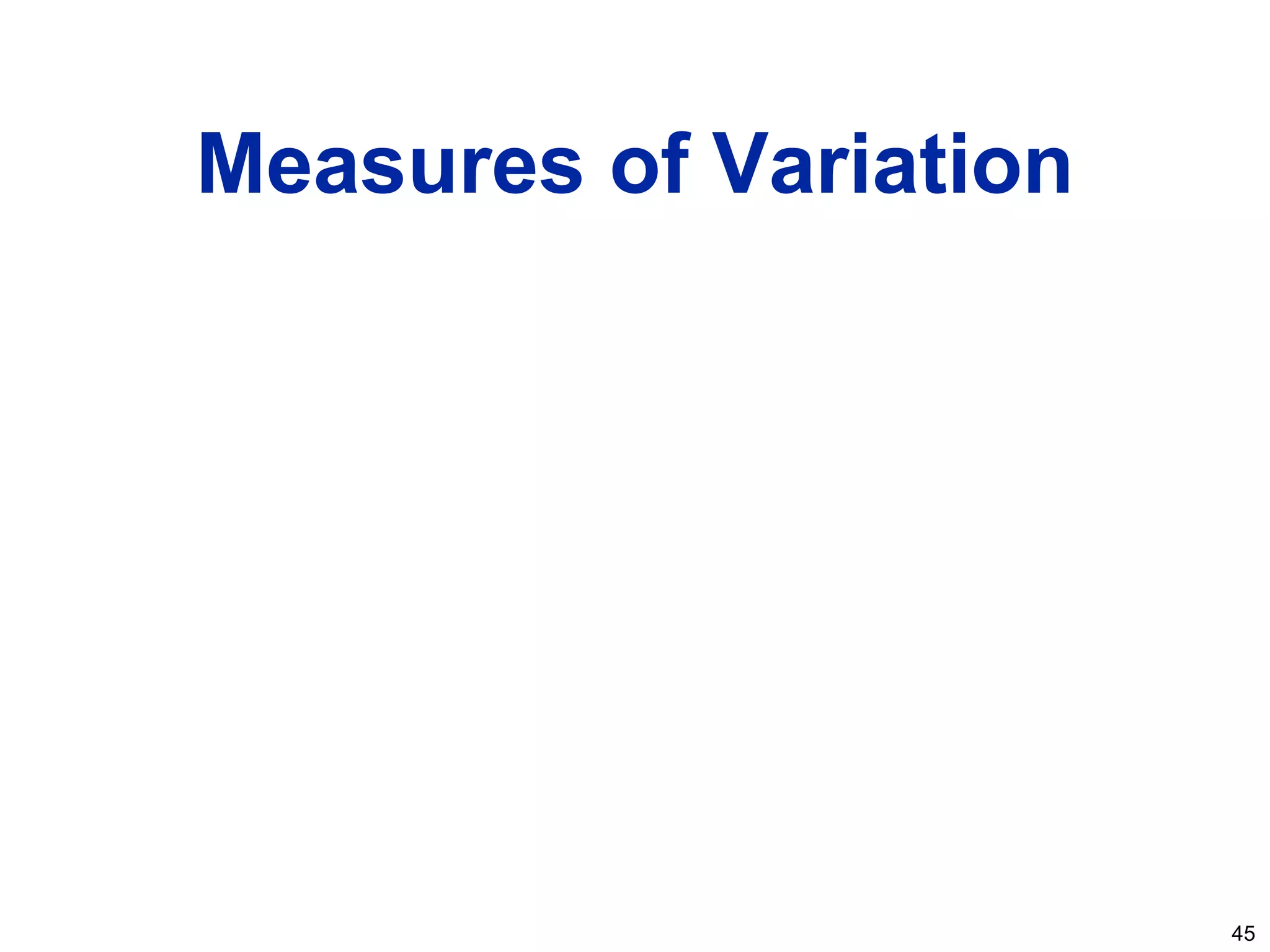 45
Measures of Variation
 
