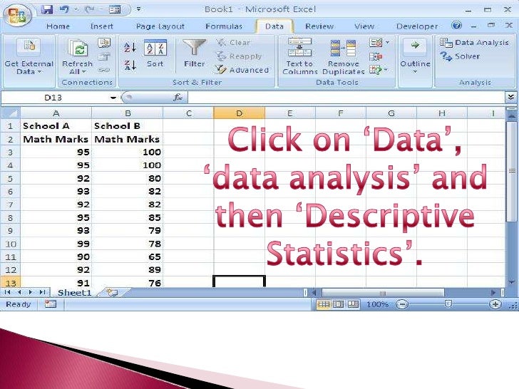 descriptive statistics excel