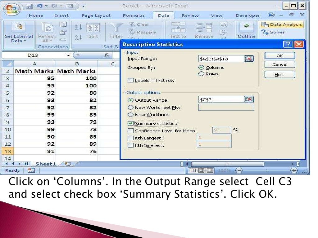 Descriptive Statistics In Excel
