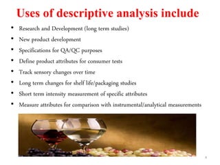 Descriptive analysis for sensory evaluation | PPTX