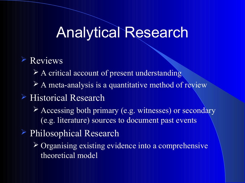 descriptive vs analytical research ppt