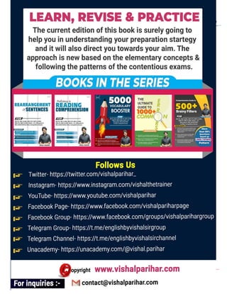 160
By Vishal sir
Follow
Vishal Sir
Facebook Page- https://www.facebook.com/vishalpariharpage
Telegram Channel- https://t.me/englishbyvishalsirchannel Instagram- https://www.instagram.com/vishalthetrainer
Youtube- https://www.youtube.com/vishalparihar

 