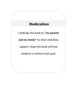 4
By Vishal sir
Follow
Vishal Sir
Facebook Page- https://www.facebook.com/vishalpariharpage
Telegram Channel- https://t.me/englishbyvishalsirchannel Instagram- https://www.instagram.com/vishalthetrainer
Youtube- https://www.youtube.com/vishalparihar
Dedication
I dedicate this book to "my parents
and my family" for their relentless
support. Hope this book will help
students to achieve their goal.
 