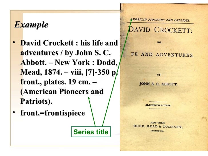 Descriptive cataloging Overview