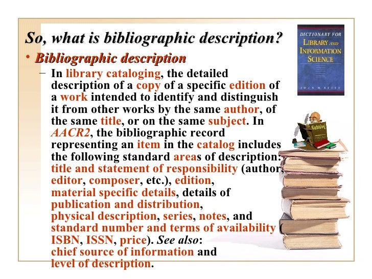 Descriptive cataloging Overview