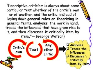 Descriptive criticism by John Dryden | PPT