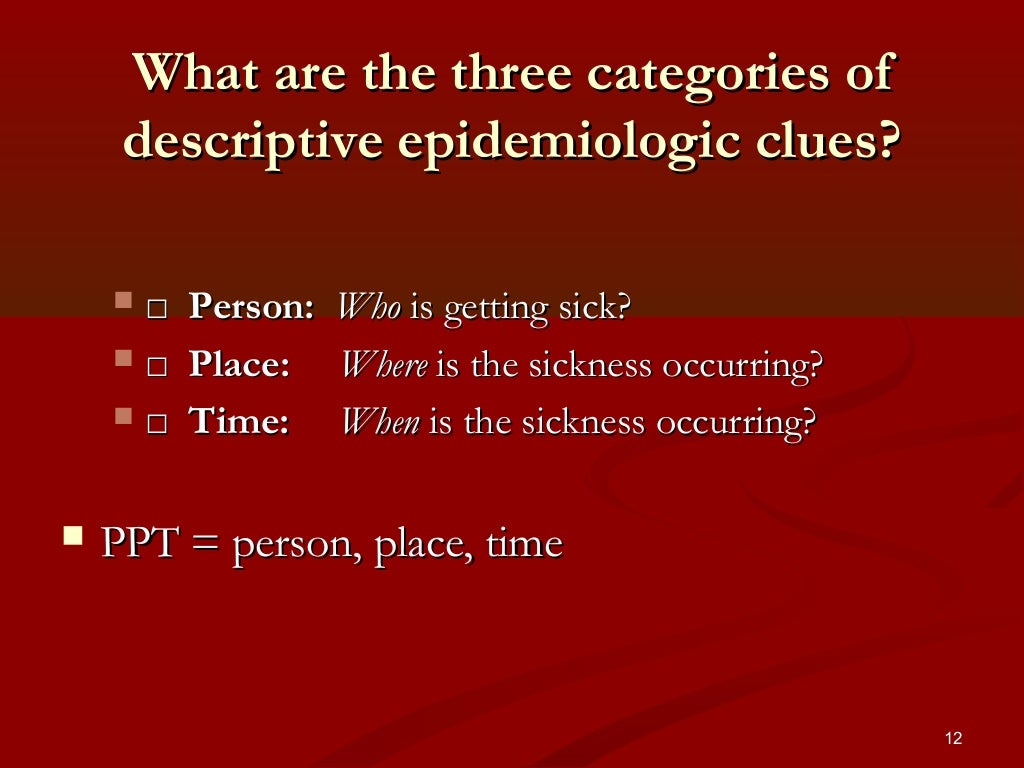Descriptive epidemiology