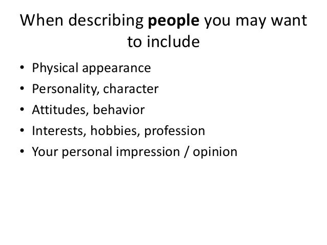 describing a person essay