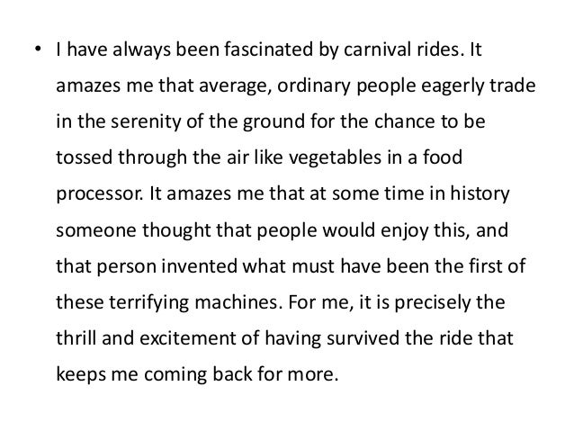 essay about food carnival