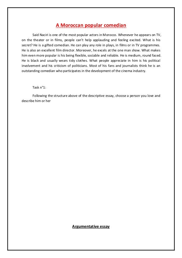 descriptive and argumentative essay