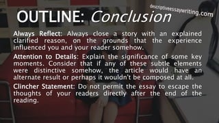 Descriptive Essay Writing: Example, Topics, Outline | PPT