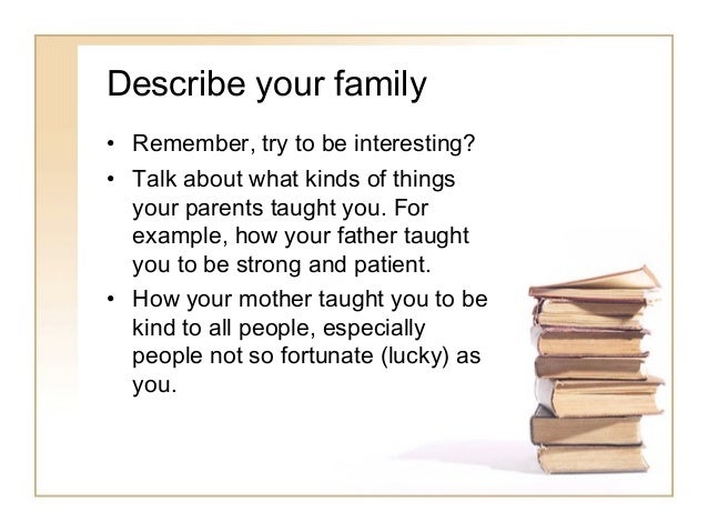 Essay on describe your family