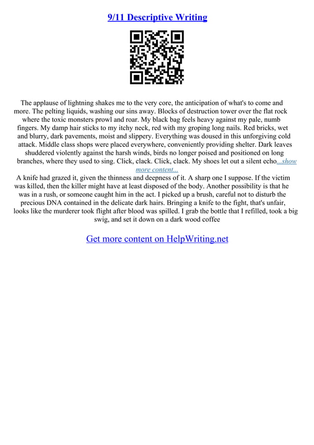 Descriptive essay outline example pdf
