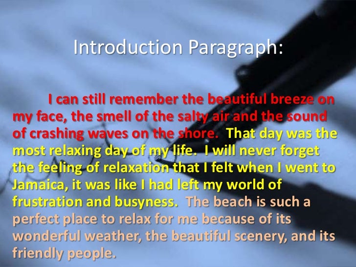 Descriptive writing about the beach