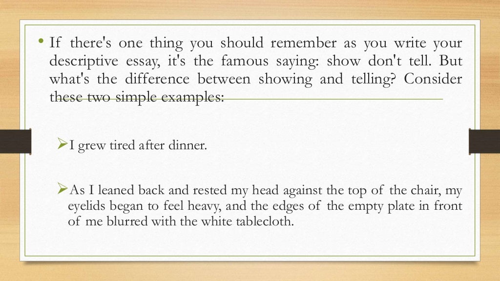 Descriptive essay example about a place picture