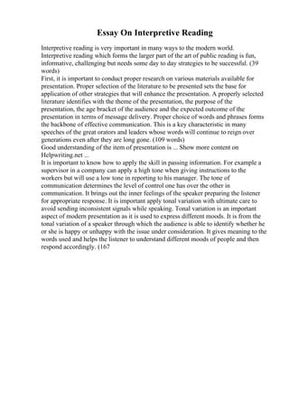 Descriptive Essay Topics For College Students | PDF