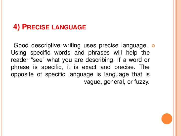 How to write precise with examples