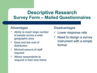 Descriptive Design Survey Examples Descriptive Method | PPT