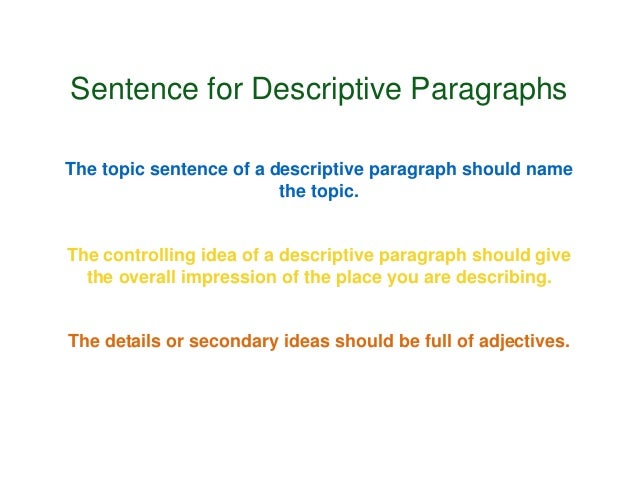 descriptive paragraph topic