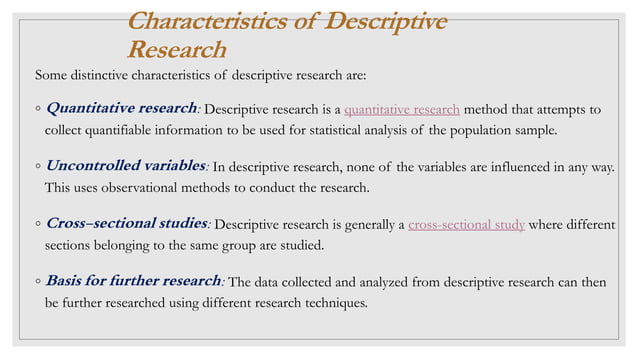 Descriptive Research | PPTX | Educational Assessment | Education