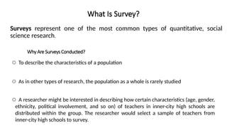 Social Science Survey Examples descriptivereseaech Group 4-1.ooooookpptx | PPTX