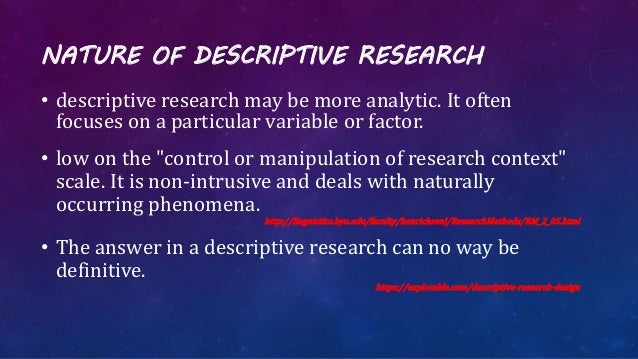 descriptive research definition by authors 2017