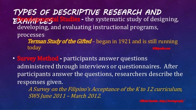 descriptive research design example thesis