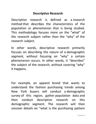 Descriptive research | PDF