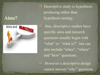 Comprehensive Guide to Descriptive Research Methods and Applications | PPTX