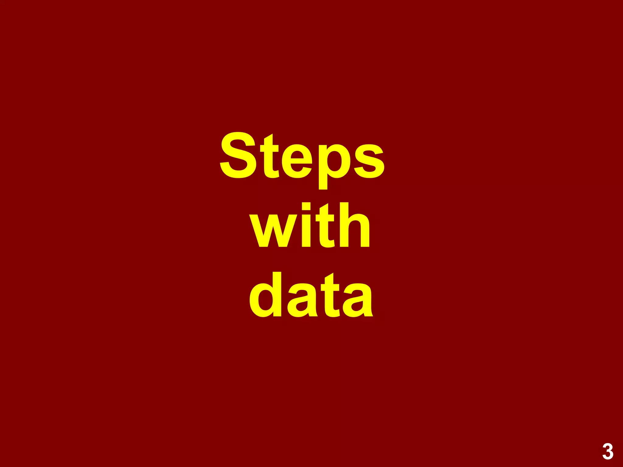 3
Getting to know
a data-set
(how to approach data)
 