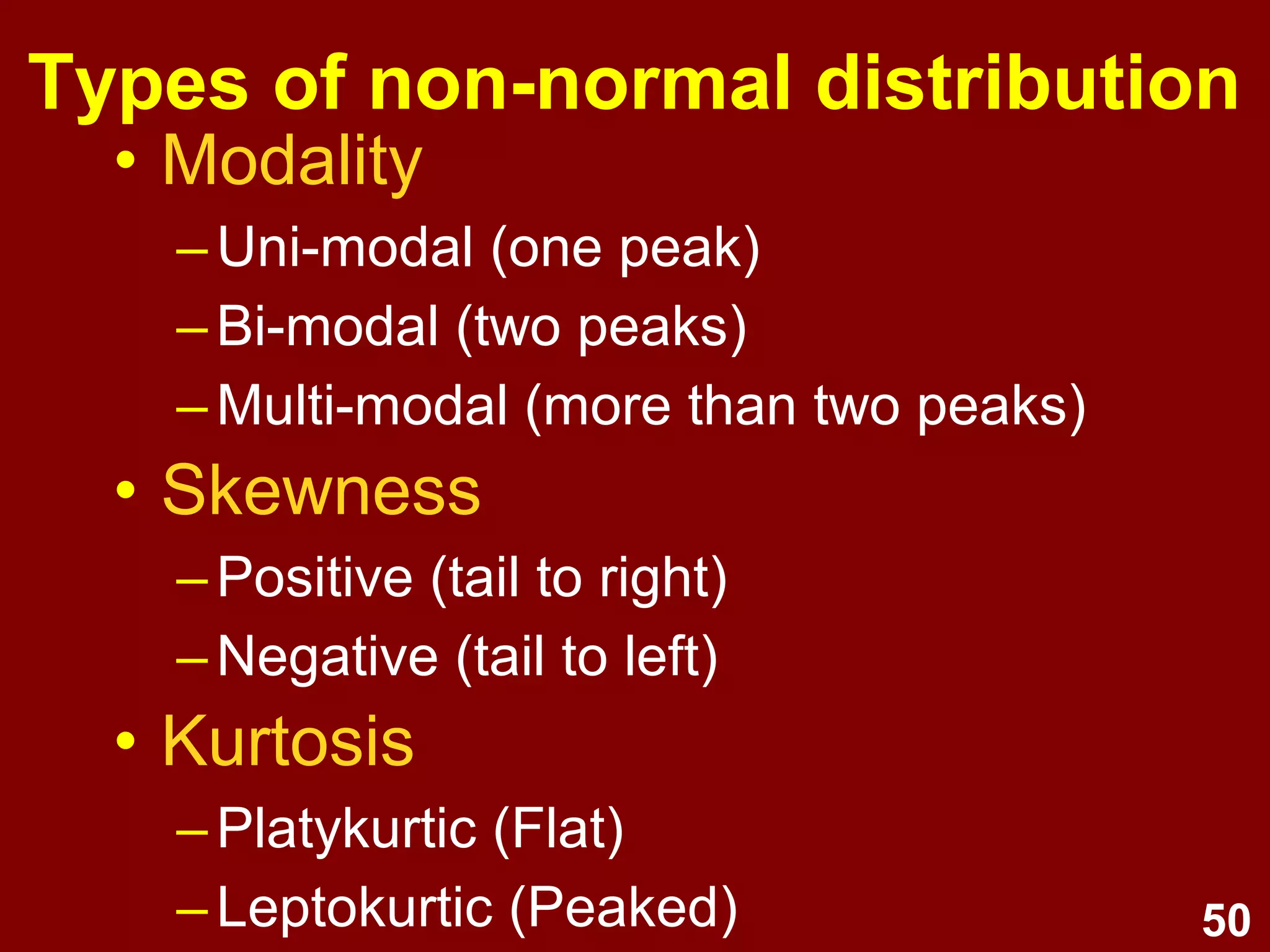 50
Non-normal distributions
 