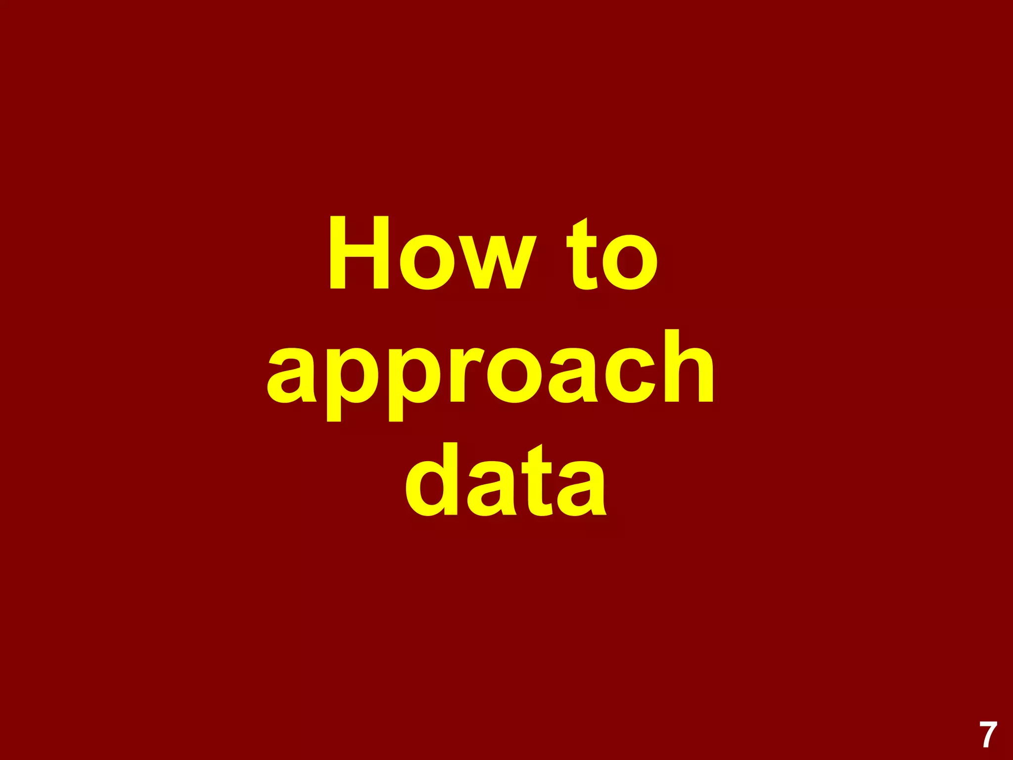 7
Data checking: One
person reads the survey responses
aloud to another person who checks
the electronic data file.
For large studies, check a
proportion of the surveys
and declare the error-rate
in the research report.
Image source: http://maxpixel.freegreatpicture.com/Business-Team-Two-People-Meeting-Computers-Office-1209640
 