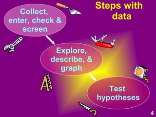 4
Play with the data –
get to know it.Image source: http://www.flickr.com/photos/analytik/1356366068/
 