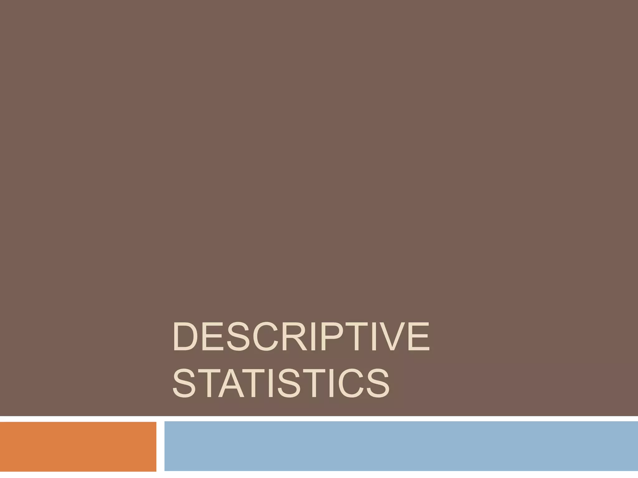 Descriptive Statistics
