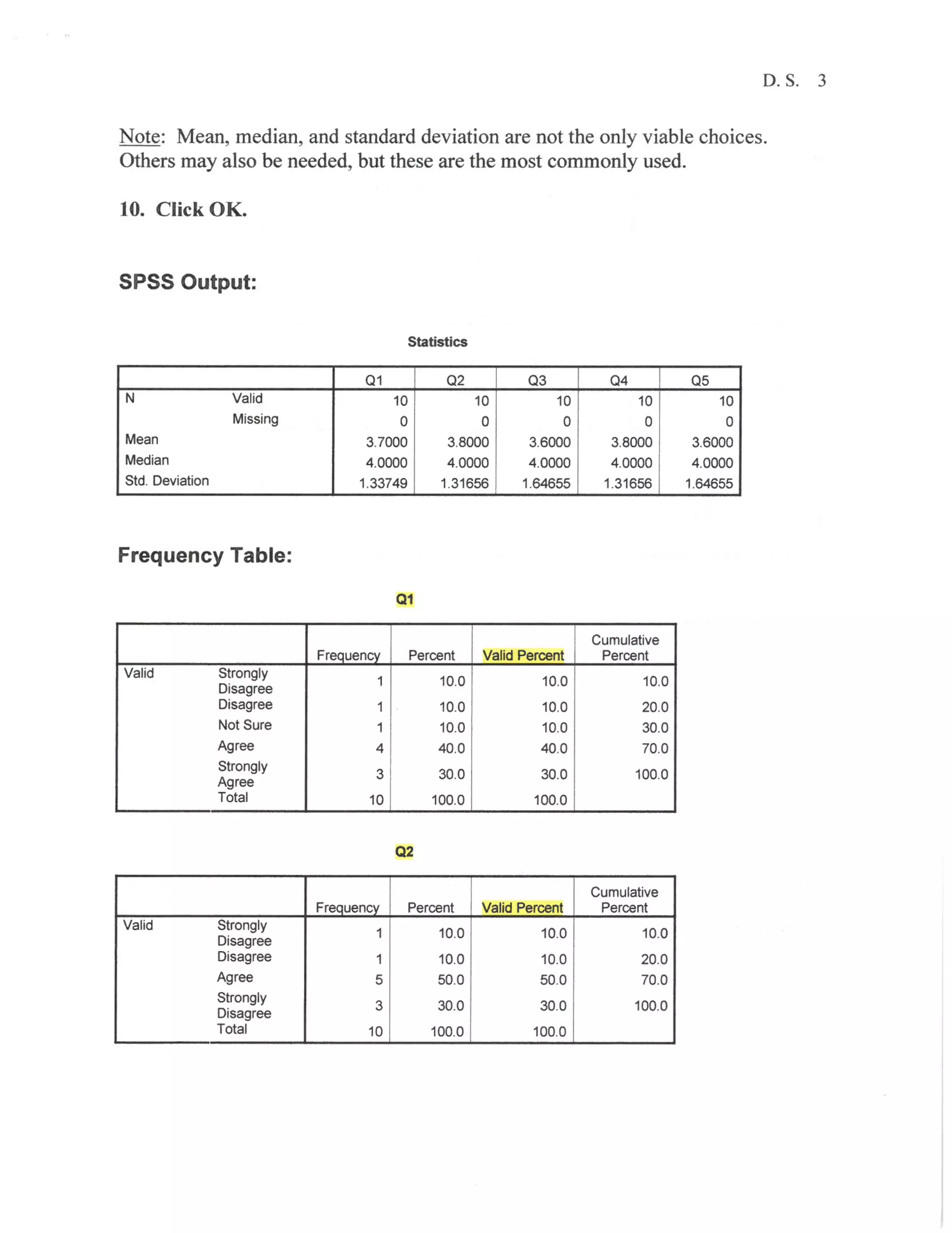 Descriptive statistics and SPSS