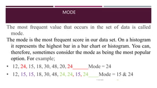 Basics of Educational Statistics (Descriptive statistics) | PPTX
