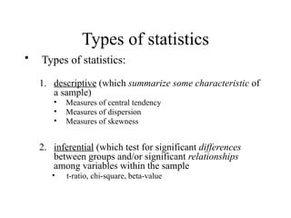 Descriptive statistics Descriptive statistics | PPTX