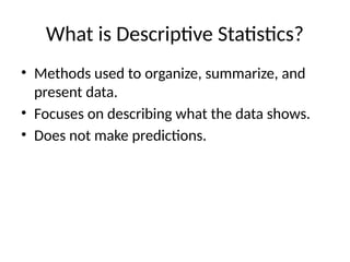 Descriptive Statistics for Business Analysis and Decision Making | PPTX