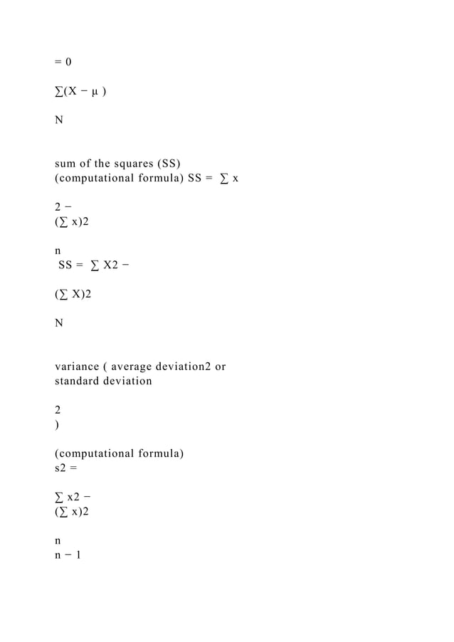 Descriptive Statistics Formula Sheet Sample Populatio.docx
